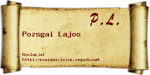 Pozsgai Lajos névjegykártya